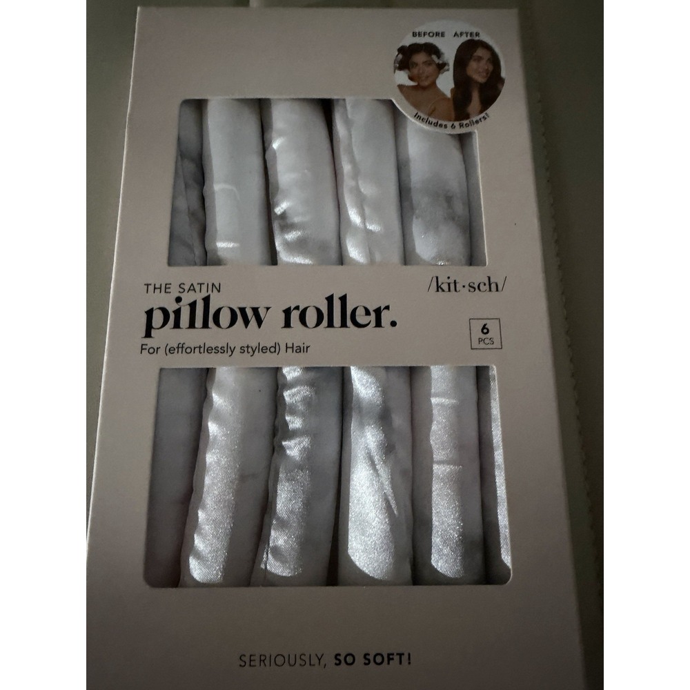 Kitsch Satin Pillow Rollers for Hair. Set Of 6 Satin Rollers. New in box